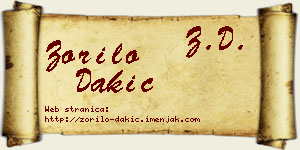Zorilo Dakić vizit kartica